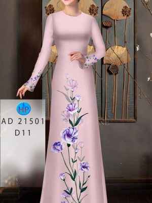 Vải Áo Dài Hoa In 3D AD 21501 34